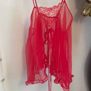 Elegant Red Lace Babydoll Lingerie